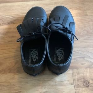 Women's size 6.5 black leather fancy Vans shoes